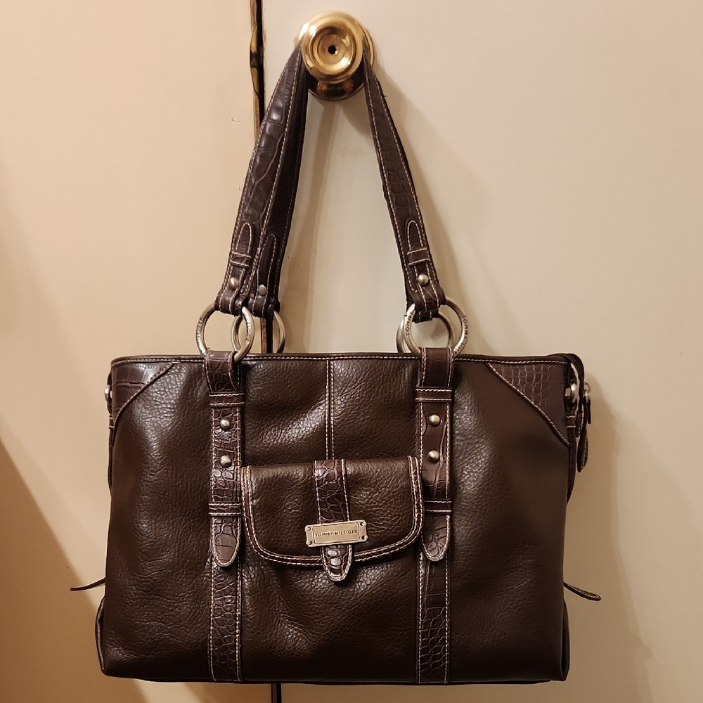 Tommy Hilfiger Brown Leather Bag